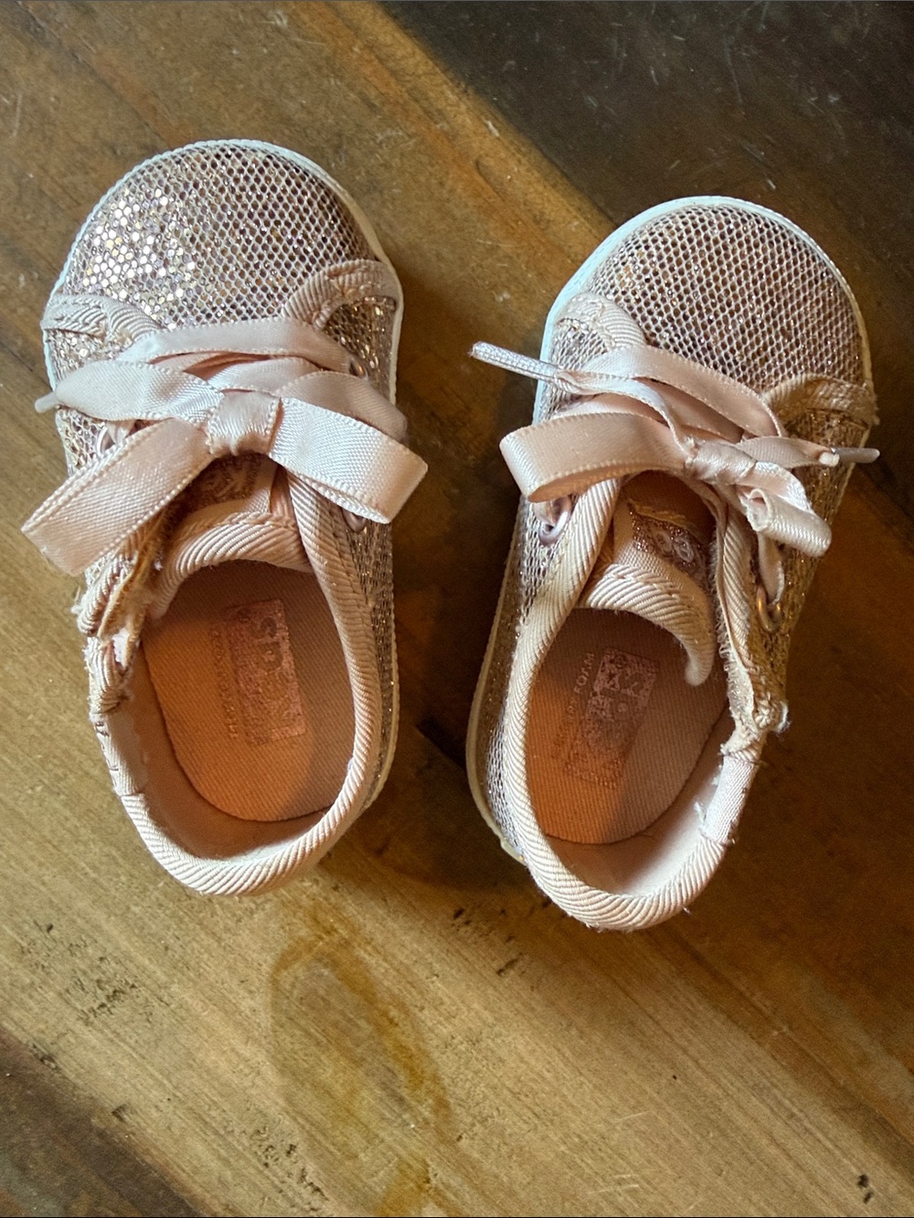 Keds Infant Sparkle Rose Gold Lace-Up Sneakers